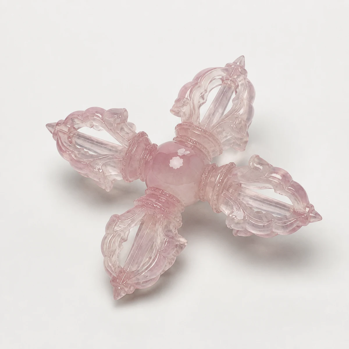粉晶金刚杵雕件